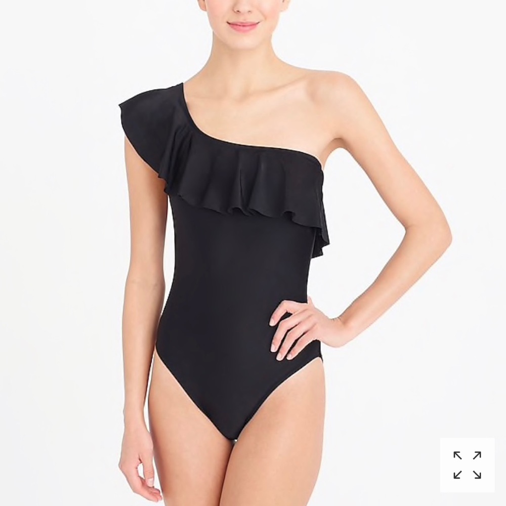 NWT J Crew One Shoulder Ruffle Swimsuit